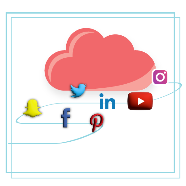 Imagen de iconos de redes sociales, representa el servicio de gestión de redes de Head in the Clouds